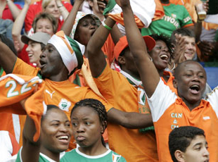 Les Supporters ivoiriens à Cabinda